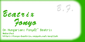beatrix fonyo business card
